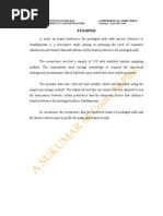 Download Brand Preferrence of Packaged Milk by SUKUMAR SN13313397 doc pdf