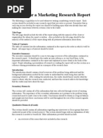 Marketing Research Report Format