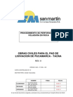 Procedimiento de Perforación y Voladura en Roca