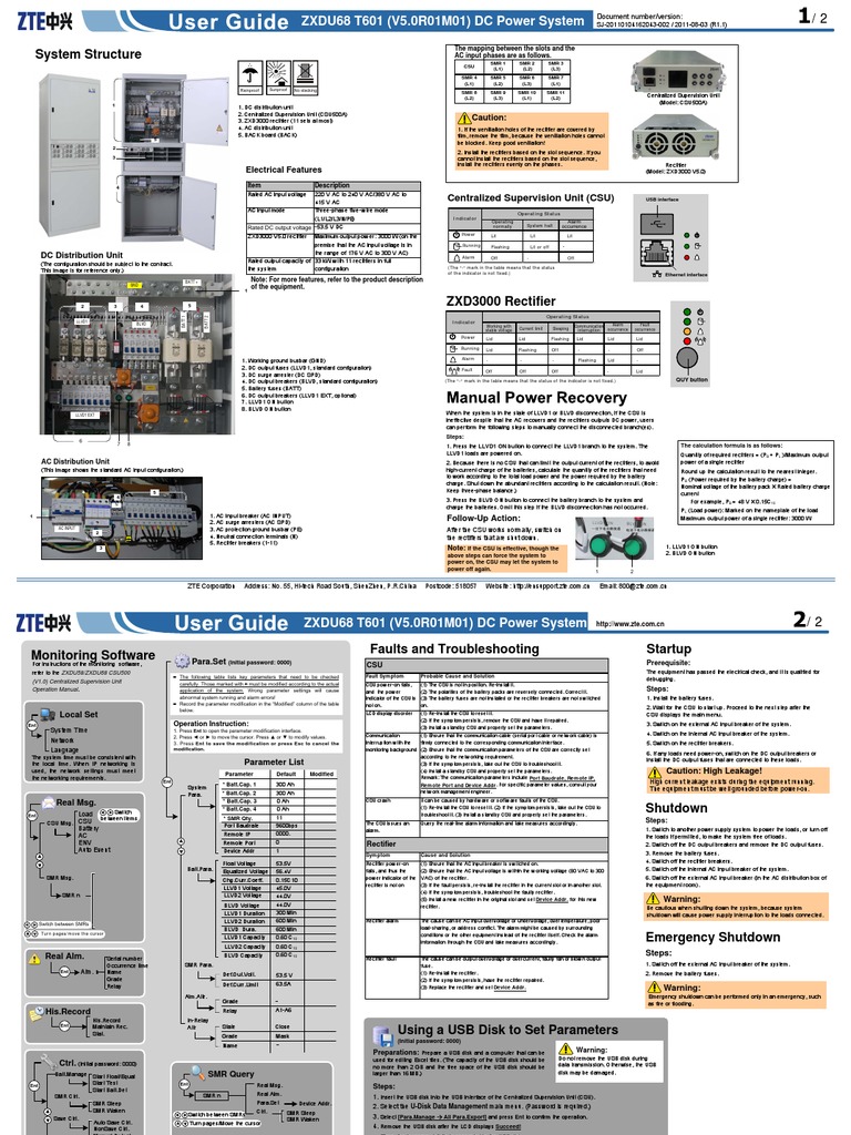 ZTE DC Power System Configuration Guide | PDF | Technology