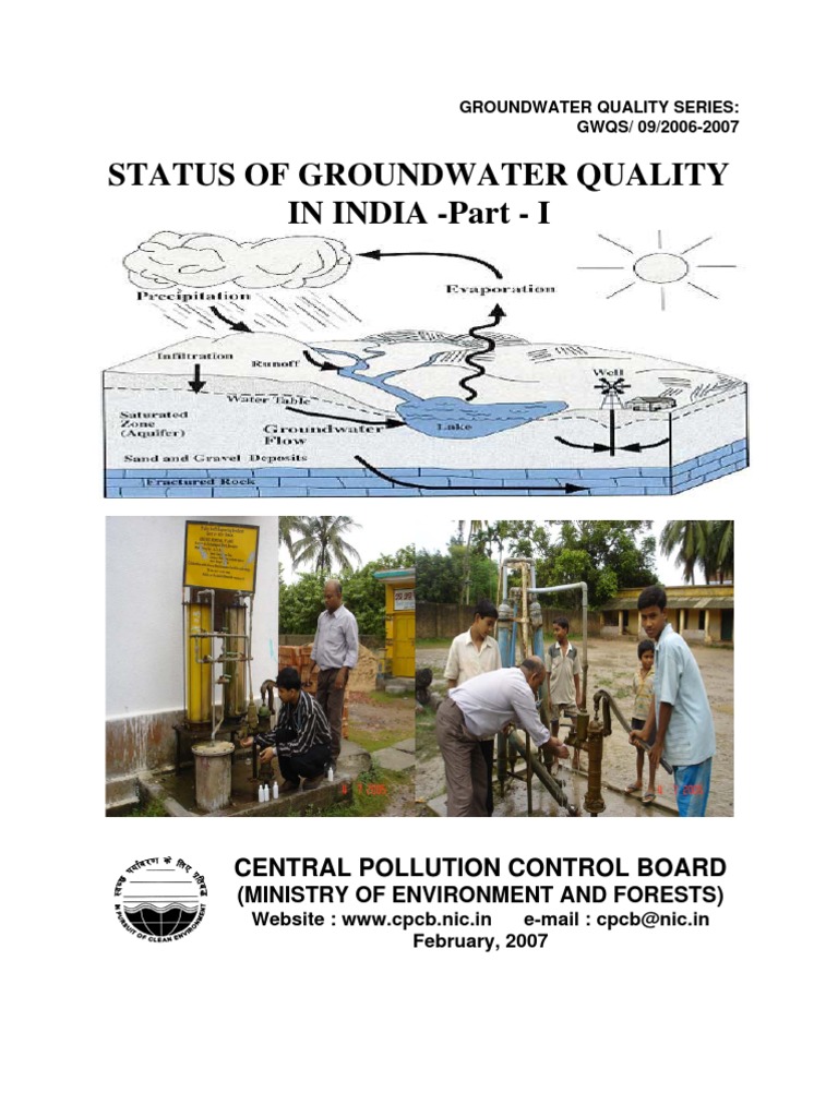 Status of Groundwater Quality in IndiaPart I PDF Sewage Water Resources