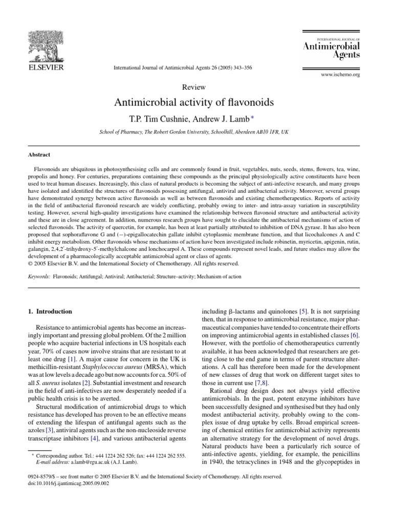 Antimicrobial Activity of Flavonoids REVIEW | PDF | Flavonoid ...