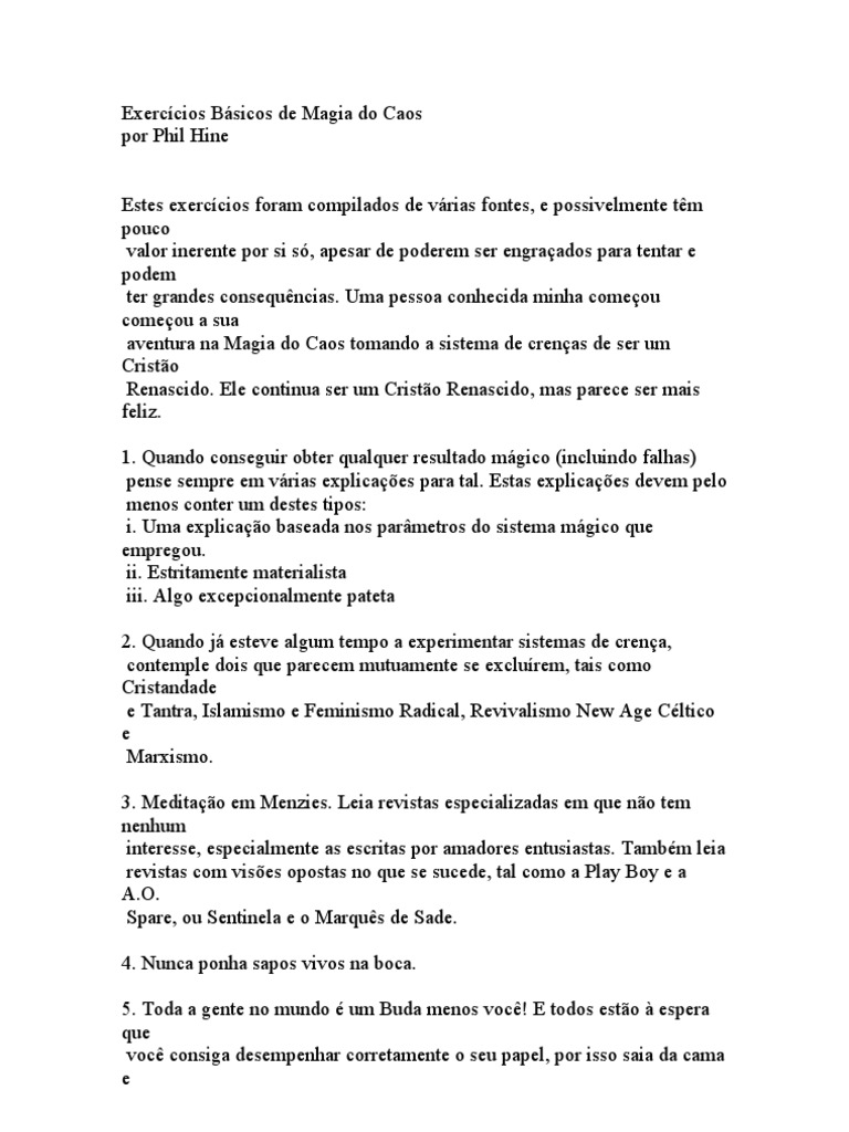 Exercícios Básicos de Magia Do Caos | PDF