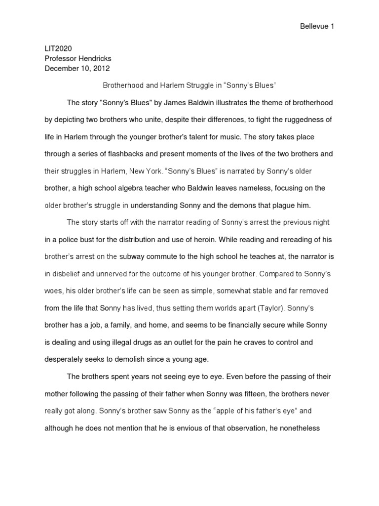 Реферат: SonnyS Blues Essay Research Paper INTRODUCTION Sonnys