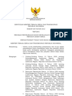 Kepmenaker NO 609 Tahun 2012 TTG Pedoman Penyelesaian Kasus Kecelakaan Kerja Dan Penyakit Akibat Kerja