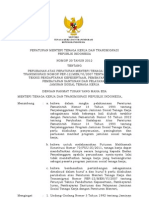 Permenaker No 20 2012 TTG Perubahan Atas Permenaker 12 2007 TTG Petunjuk Teknis Pendafataran Jamsostek