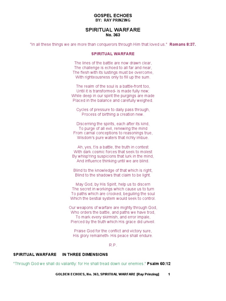 Spiritual Warfare Insights by Ray Prinzing | PDF | Moses | Soul