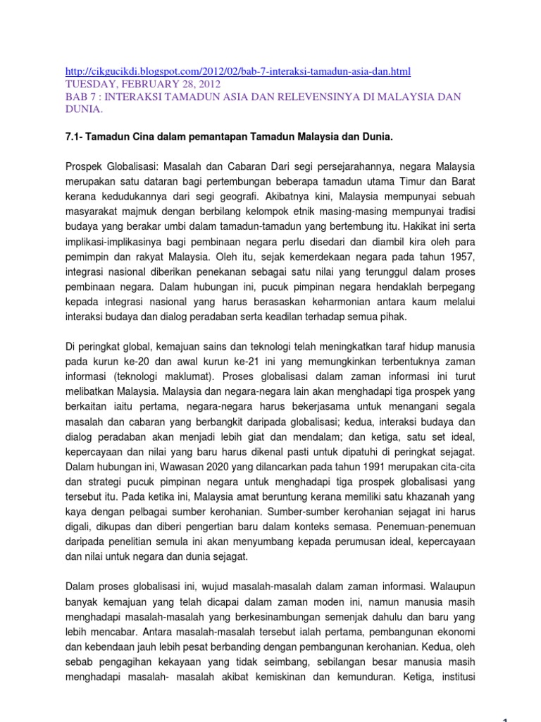 Interaksi Tamadun Cina Pdf
