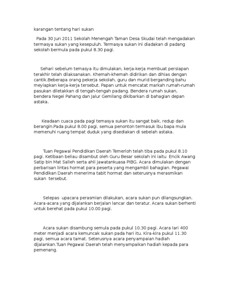 Karangan Sukan