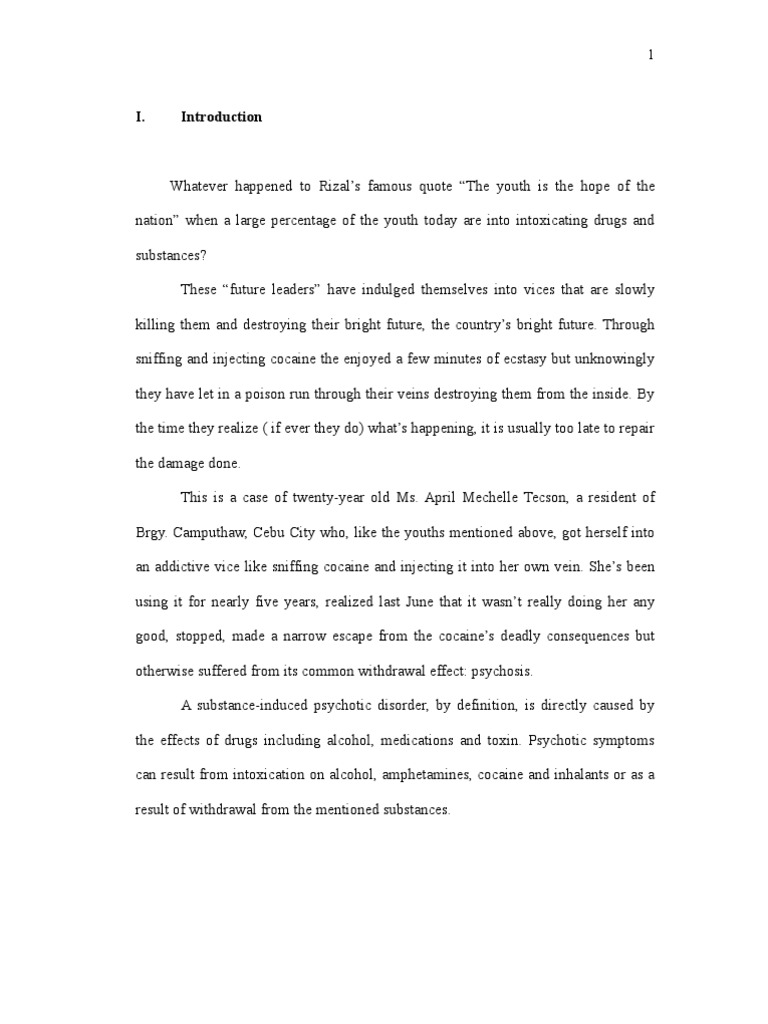 Drug-induced psychosis case study picture