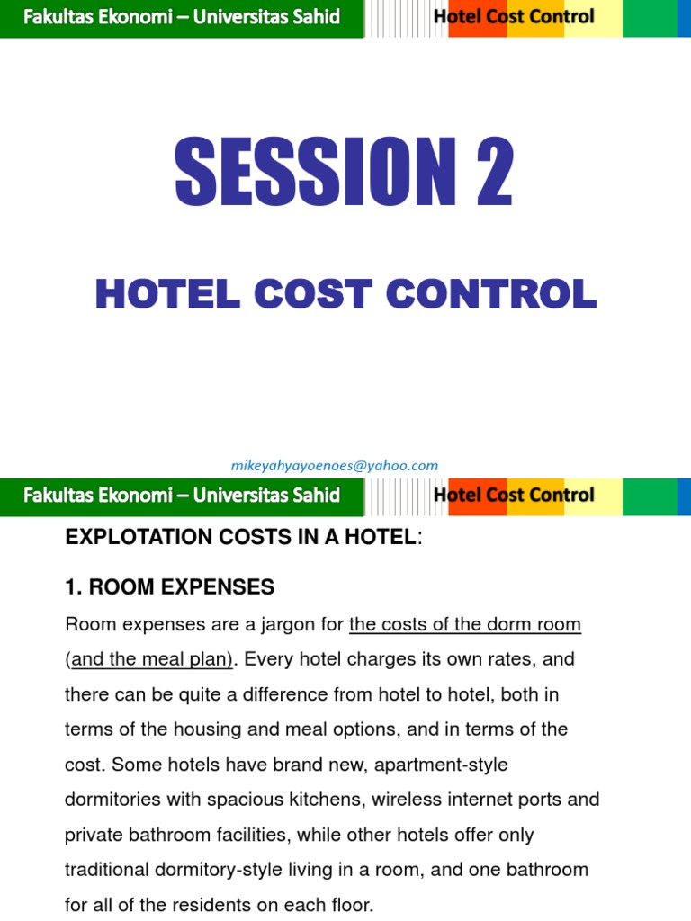 Cost Control Hotel PDF Cost Accounting Drink