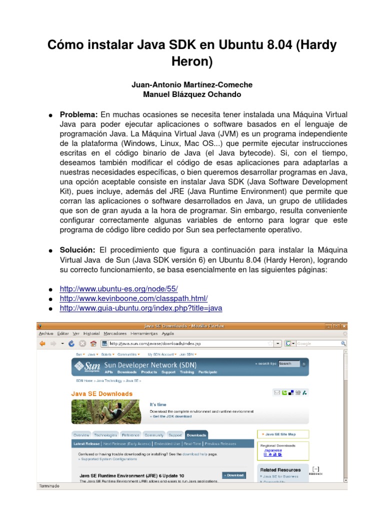 Instalar Java SDK en Ubuntu 8.04 | PDF | máquina virtual de Java | Java ...