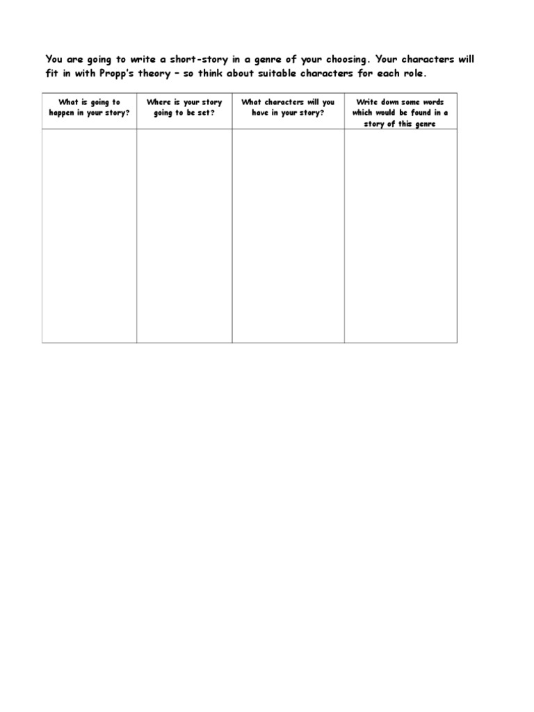 Crafting a Short Story with Propp's Theory | PDF | General Fiction