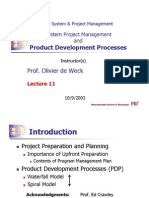 Product Development Processes: Prof. Olivier de Weck