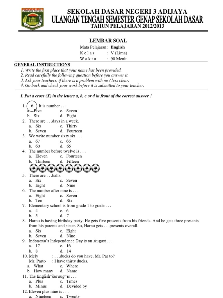 ❤ 24 soal bahasa inggris kelas 4 semester 2 kunci jawaban gif
