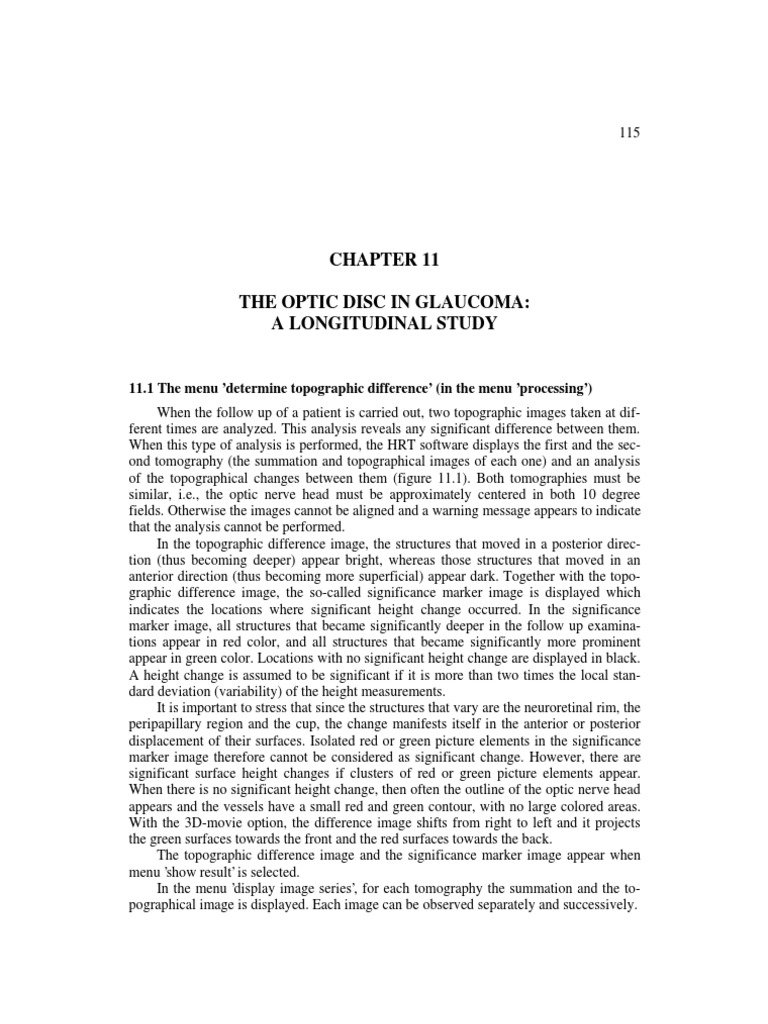 Longitudinal Study of Optic Disc in Glaucoma | PDF