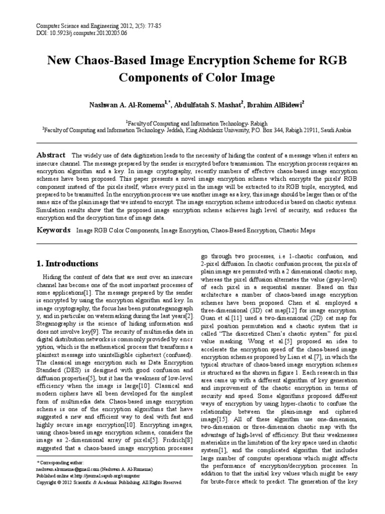 New Chaos-Based Image Encryption Scheme For RGB Components of Color ...