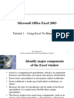 Microsoft Office Excel 2003: Tutorial 1 - Using Excel To Manage Data