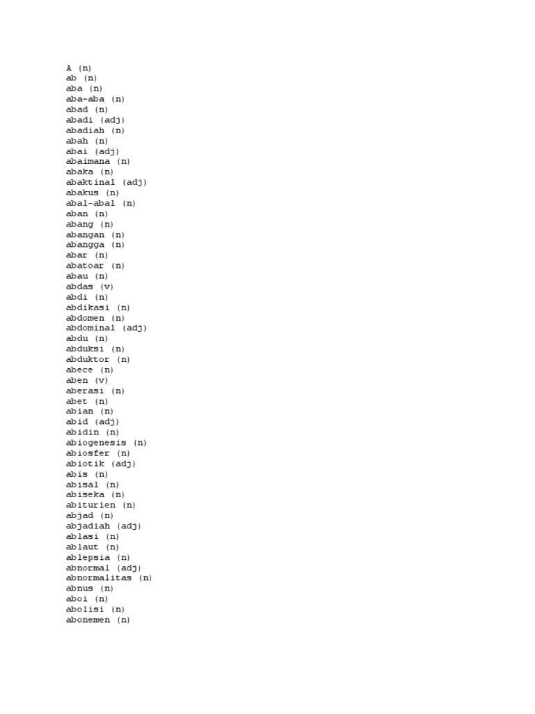 Kata Dasar Indonesia Pdf