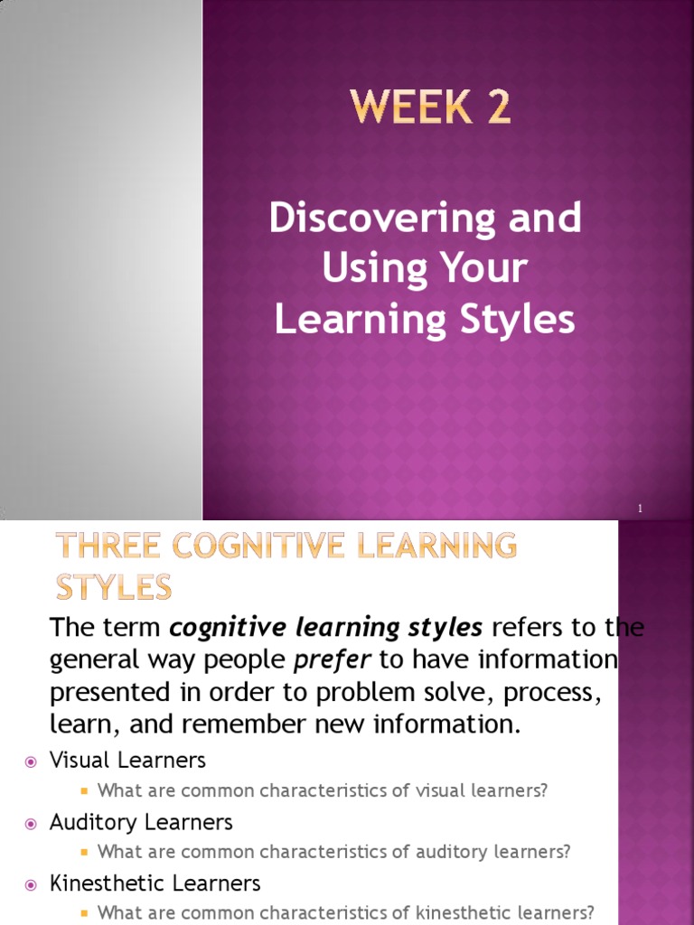 Discovering and Using Your Learning Style | PDF | Educational ...