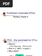 Pushdown Automata (PDA) : Reading: Chapter 6