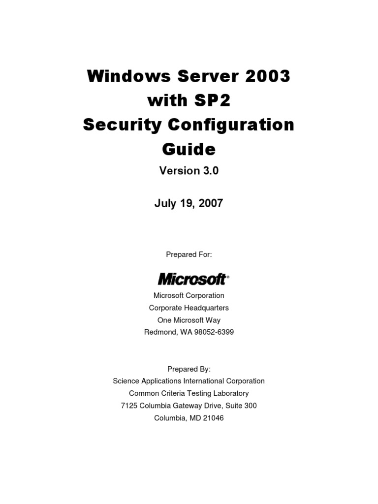 Windows Server 03 Sp2 Windows Server 03 Microsoft Windows