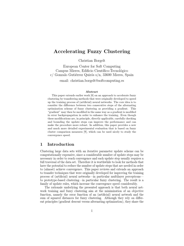 Fuzzy Clastering | PDF | Cluster Analysis | Matrix (Mathematics)