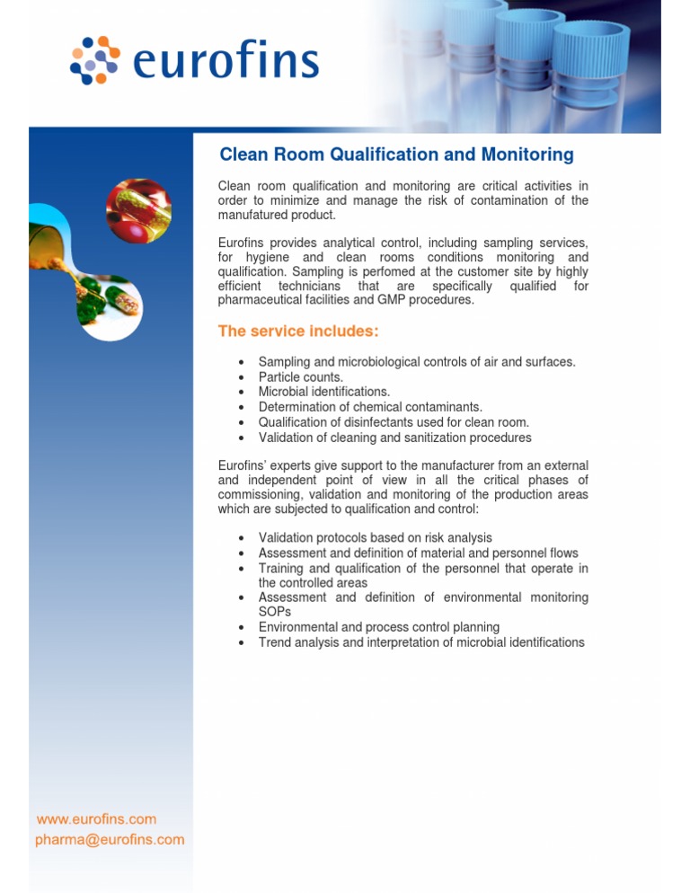 Clean Room Qualification & Monitoring Services | PDF