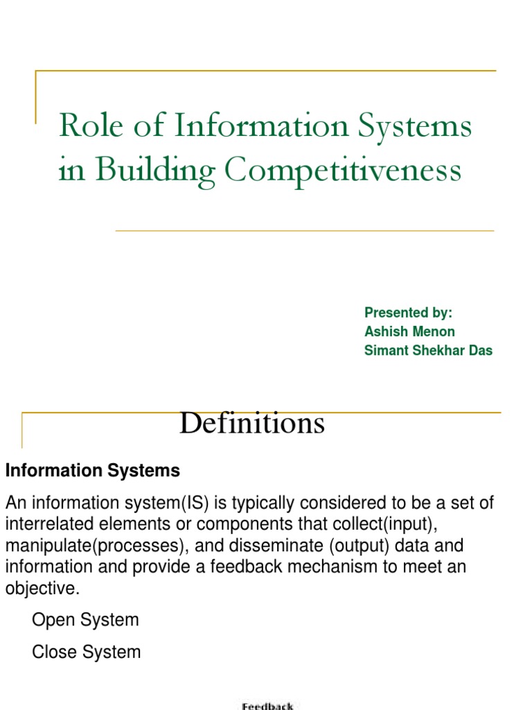Role of IT in Competitiveness | PDF | Information System | Competitiveness