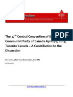 The 37th Central Convention of the Communist Party of Canada April 5-7, 2013, Toronto Canada – A Contribution to the Discussion
