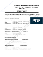 BSMMU Result July 2013