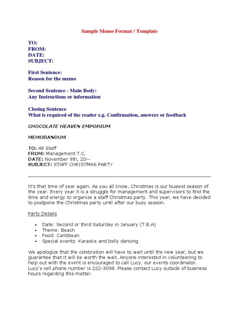 Sample Format Of Memo 1200x675