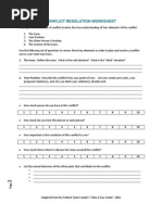 Conflict Resolution Worksheet