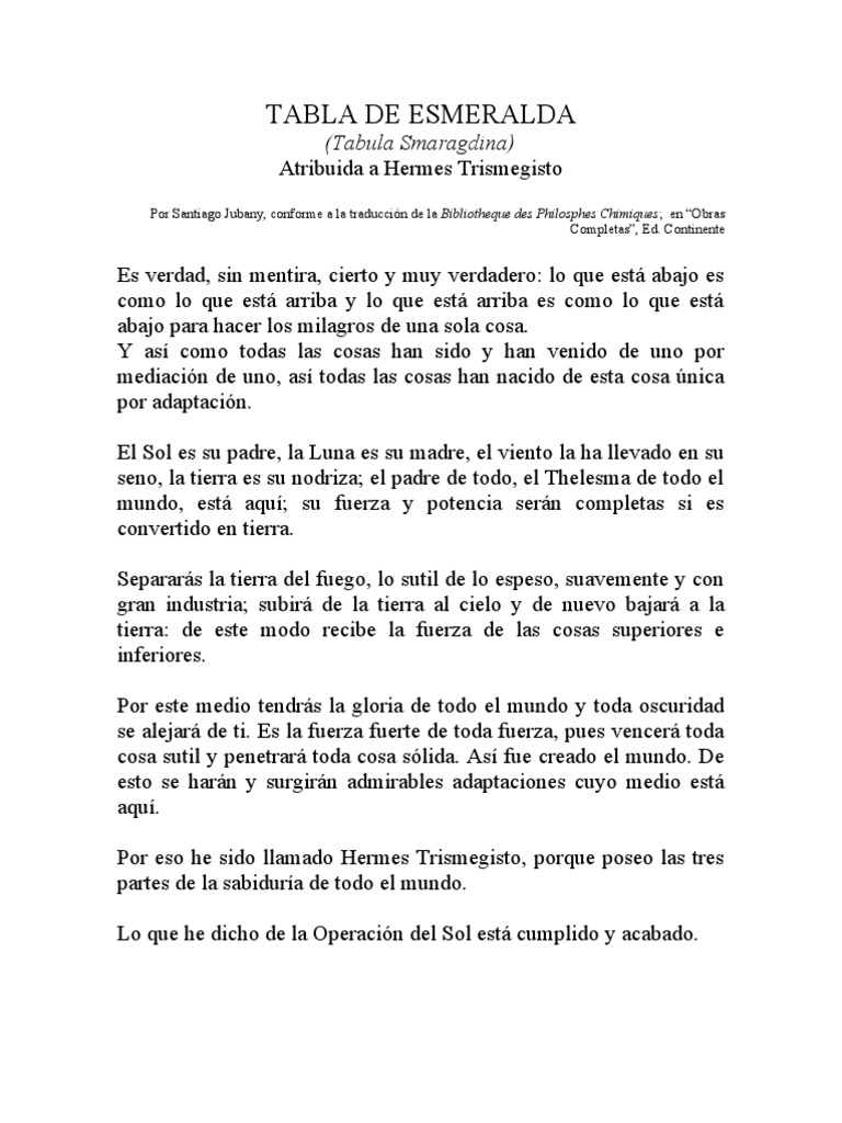 Tabla de Esmeralda PDF