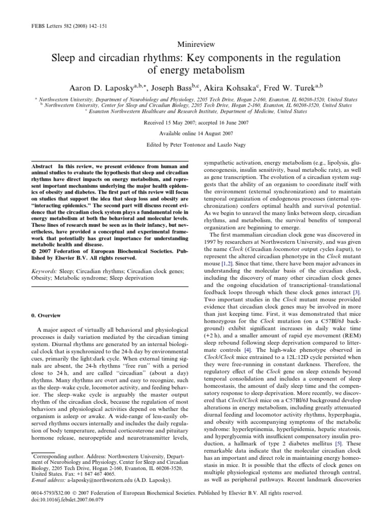 Sleep, Circadian Rhythms, and Metabolism | PDF | Clock | Circadian Rhythm