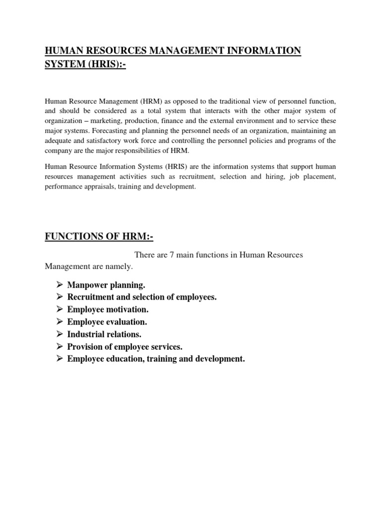 HRIS for Small Business Solutions | PDF | Human Resource Management ...