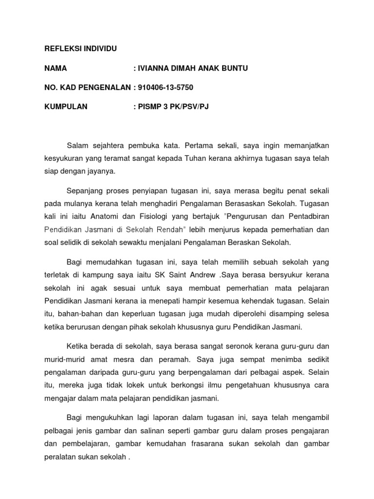 Refleksi Individu Pbs Pj