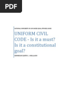 Download PAPER PRESENTATION - UNIFORM CIVIL CODE by Kenneth Joe Cleetus SN133262939 doc pdf