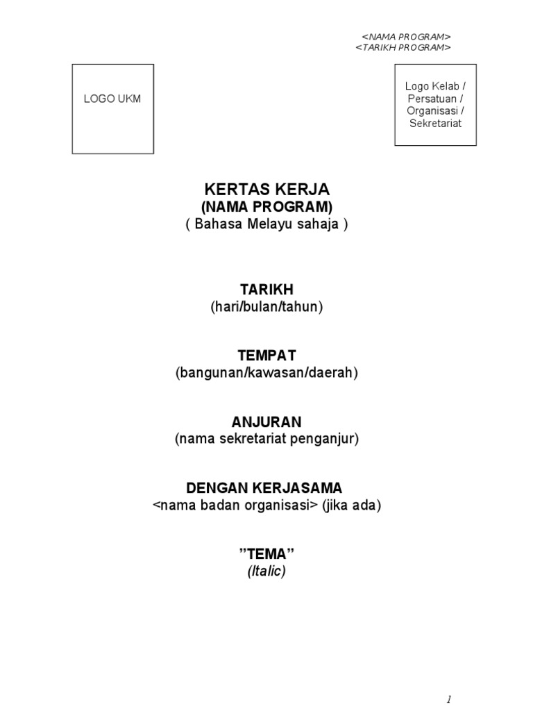 Contoh Kertas Kerja Program Pelajar | PDF