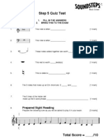 Step 5 Quiz Test: Prepared Sight Reading