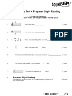 Step 8 Quiz Test + Prepared Sight Reading: 1. Fill in The Answers 2. Bring Both Pages of This Document To The Exam