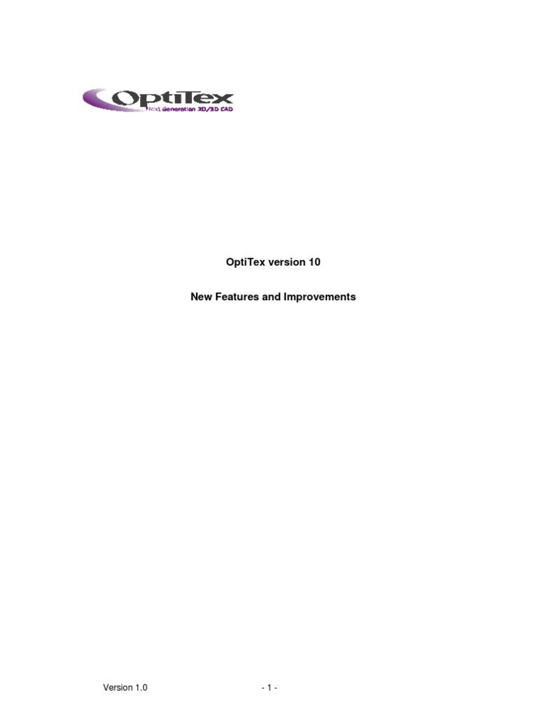 OptiTex Version 10 Features Overview | PDF | Tab (Gui) | Window (Computing)