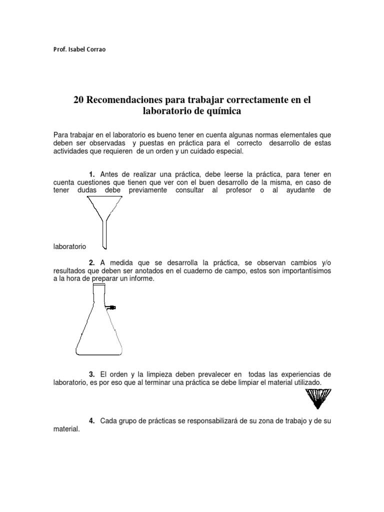 Normas de Seguridad e Higiene en El Laboratorio de Química | PDF ...