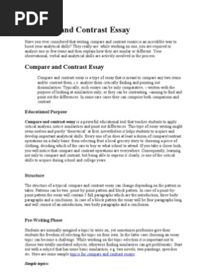 Compare and Contrast Essay