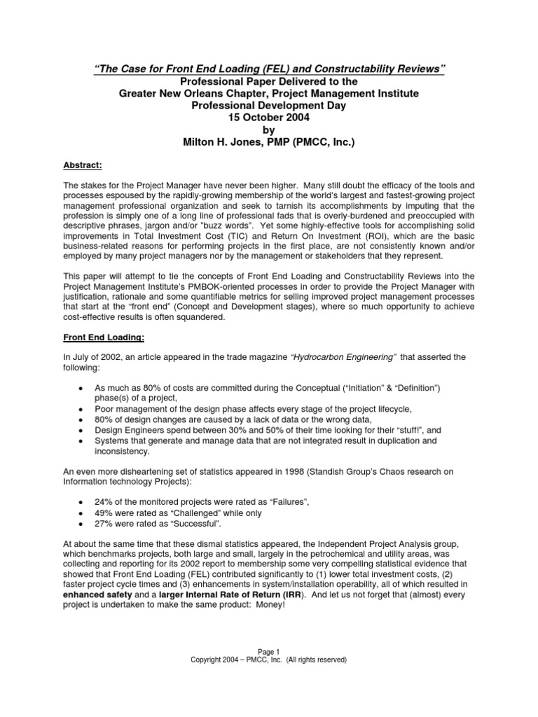 Front End Loading | PDF | Reliability Engineering | Design