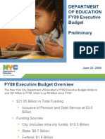 Department of Education FY09 Executive Budget Preliminary: June 23, 2008