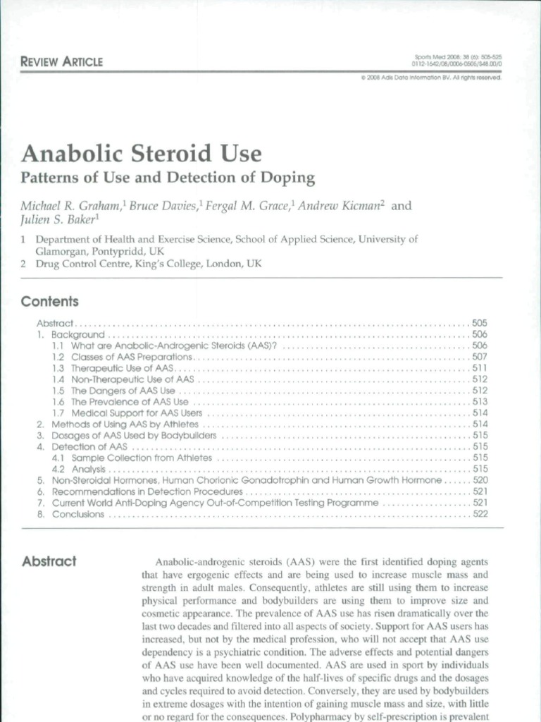 2008 Anabolic Steroid Use | PDF | Androgen | Testosterone
