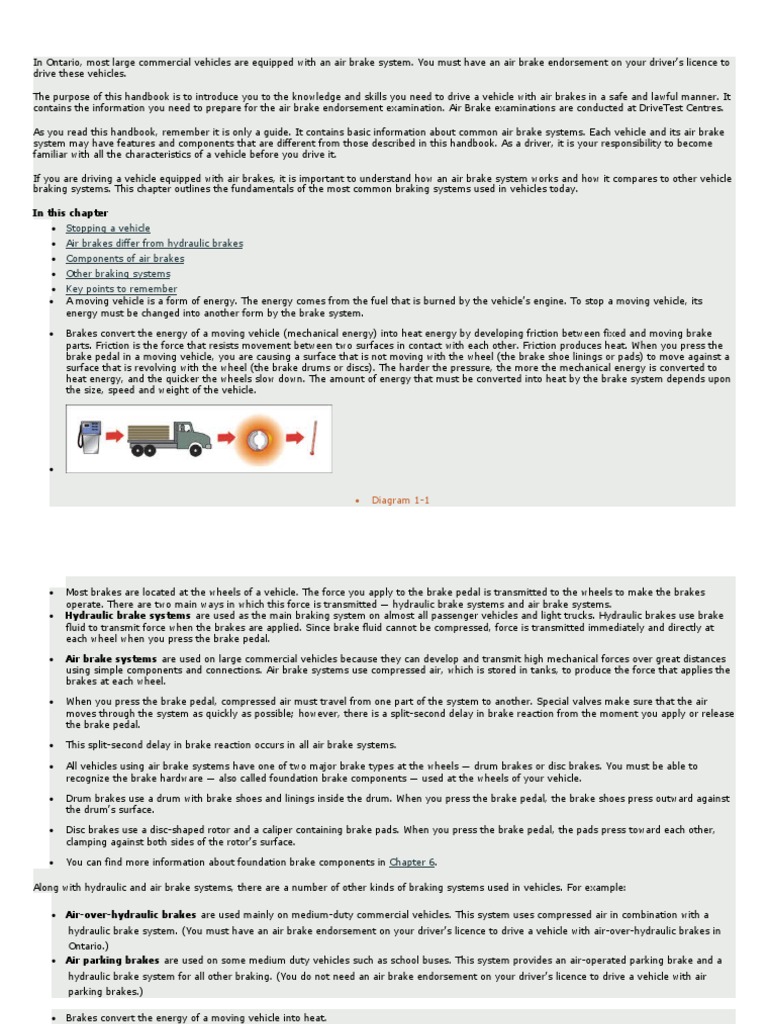 Air Brake Handbook PDF Brake Trailer (Vehicle)