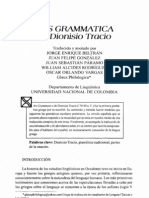 Ars Gramatica. Dionisio de Tracia.
