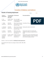 WHO - Grades of Hearing Impairment